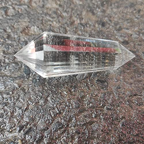 FOPURE 1 pièces Naturel Clair Quartz Cristal Vogel Baguette 24 Faces Double Point Outil de médiation Pierre précieuse Cristal Pierre Pierres Naturelles et minéraux