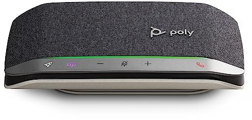 Poly Sync 20 Persönlicher, tragbarer Smart-Konferenzlautsprecher (Plantronics), USB-C, bis 20 Std Akkulaufzeit, Echo-/Rauschunterdrückung, Kompatibel: Teams (zertifiziert), Zoom, PC, Mobiltelefon