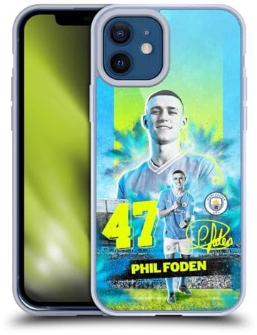 Head Case Designs Officially Licensed Manchester City Man City FC Phil Foden 2023/24 First Team Soft Gel Case Compatible With Apple iPhone 12 / iPhone 12 Pro