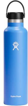 Hydro Flask - Water Bottle 709 ml (24 oz) - Vacuum Insulated Stainless Steel Water Bottle with Leak Proof Flex Cap and Powder Coat - Standard Mouth - Cascade
