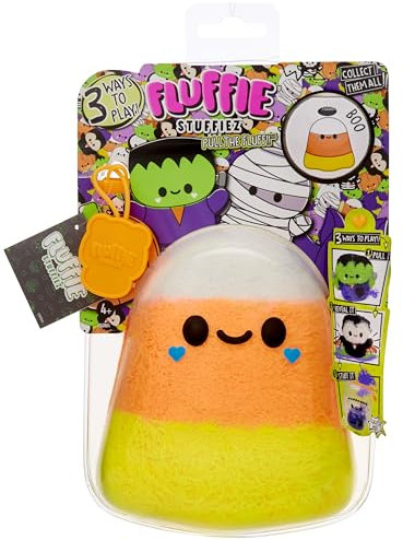 Fluffie Stuffiez Halloween Candy Corn - Kleines Plüsch-Sammlerstück - Überraschung beim Auspacken - Kuschelweicher ASMR Flaum - Fidget, Basteln, Fell Abziehen - für Kinder ab 4 Jahren und Sammler