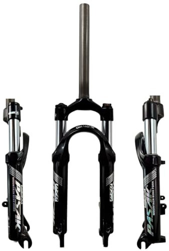 Bicyclette VTT Fourche À Suspension 20 Pouces Fourches De Vélo Mécanique Suspension Tube Droit 28.6mm Voyage 85mm QR 100×10 Frein À Disque Amortisseur (Color : Black Glossy, Size : 20inch)