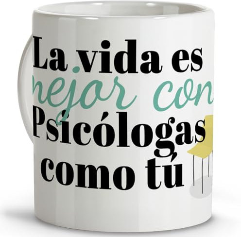 LolaPix Tazas con frases motivadoras. Tazas originales para regalar. Regalos psicologos. Tazas personalizadas. Taza cerámica 330 ml.