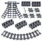 HOTUT City Schienen, 32 Stück City Zug Schienen Set, Bausteine Zug Schienen Set Kompatibel mit dem Marktführer, Spielzeug Eisenbahnschienen für Mädchen und Jungen Geschenk