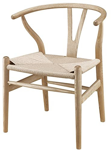 AQQWWER Stühle Wooden Wishbone Chair Chair Massives Eichenholz Esszimmermöbel Luxus Esszimmerstuhl Sessel Klassisches Design (Color : White)