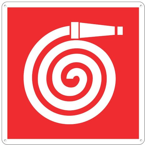 Virsus Cartello Segnaletico Antincendio Simbolo IDRANTE 500/F, Misura 25x25 cm, Pannello di Emergenza in Alluminio, per Aziende, Uffici, Magazzini, Condomini