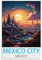 KmoNo Reiseposter Mexiko-Stadt, Mexiko, Vintage, 30 x 45 cm, Wanddekoration, Gemälde, Leinwand, Wandkunst, Wohnzimmer, Poster, Schlafzimmer