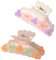 Lot de 2 pinces à cheveux tendance en forme de fleur de taille moyenne en acrylique