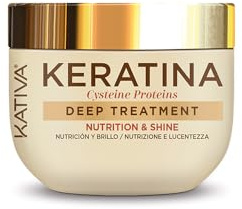 KATIVA Keratin keratin mit cystein & pflanzlichen proteinen | Intensivbehandlung hilft, die Haarfaser tief zu reparieren und Nährstoffe und Glanz zu verleihen - 300 m
