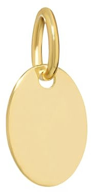 NKlaus Colgante de placa de oro ovalada, 9,75 x 7 mm, oro amarillo 333 de 8 quilates, placa de grabado 16248, Oro amarillo