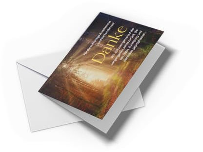 Set 25x Trauer Danksagung | Klappkarten & Umschläge | Moderne Trauerkarten Danksagung, Trauerkarten Danksagung mit Innentext | (Wald - 25 Stück)
