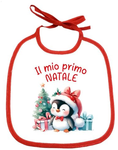 ALMATEX SRL Lätzchen Weihnachten Mein erstes Weihnachten Made in Italy, Pinguin, cm. 19X22