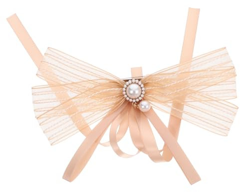TENDYCOCO Krawatte Schleife Brosche Fliegebrosche Für Damen Einheitliche Anstecknadel Brosche Mit Schleife Kleidung Brosche Kleidungsbrosche Brosche Für Kleidung Golden Imitationsperlen