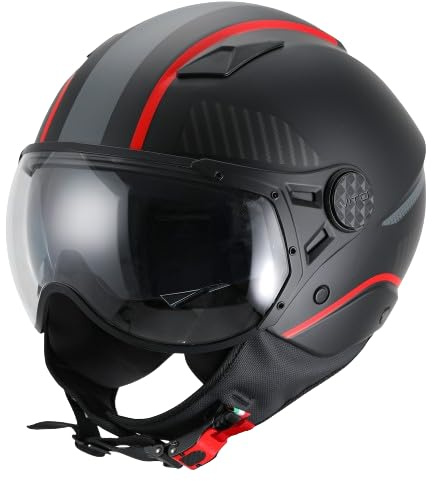 Jet Helm mit Sonnenblende | VITO LAVORI | Jethelm mit Doppelvisier | ECE 22.06 Zertifiziert | Motorradhelm mit Visier