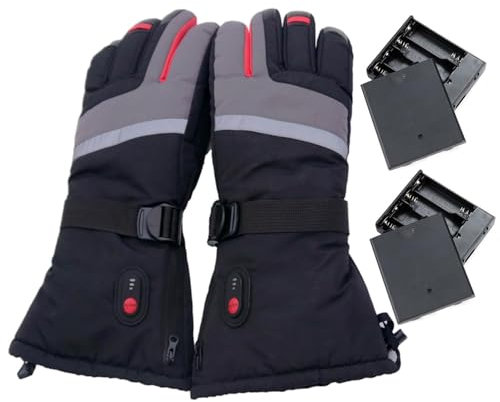 Battery Powered Gloves - Mens Heated Gloves, Rechargeable Heated Gloves | Electric Gloves For Women, Heated Riding Gloves, Touchscreen Thin Gloves For Winter, Waterproof, 3 Seconds Fast Heating