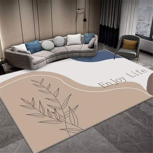 RUGMRZ Tappetto Bambina Cameretta Tappeti Moderni Soggiorno Grigio Blu Tappeto Foglia Modello Decorazione Lavabile Tappeto Cameretta Bimba 60X90CM