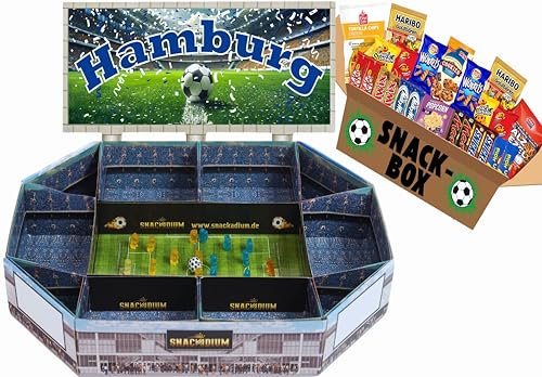 FUSSBALL - SNACKADIUM Fußball Snackstadion XXL inklusive SNACK-BOX. DEIN VEREIN - DEINE FARBEN - DEINE LEIDENSCHAFT- Einzigartiges Geschenk für Fußballfans, Stadionfeeling Zuhause (Hamburg)
