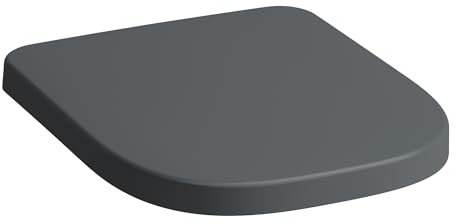 LAUFEN Meda WC-Sitz, mit Deckel, abnehmbar, mit Absenkautomatik, 365x447x54mm, H8911137580001, Farbe: Graphit matt