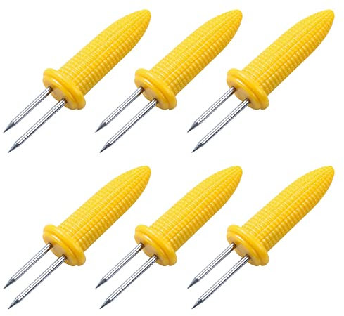Zyeatary 6 StüCk Von Mais StäNder Maiskolben Rostfreier Stahl Mais StäNder SpießE mit Silikon