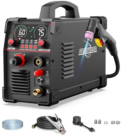 ARCTAYLOR Plasma Cutter 75Amps CUT75P,110/220V Dual Voltage IGBT Inverter, Non-Touch Pilot Arc,Air Sensor Technology, Large Digital Display Metal plasma Cutting Machine