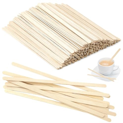 TXXATX 1000 Stück Rührstäbchen Holz 14 cm Holzstäbchen Kaffee Natürlich | Holzstäbchen Einweg, Kaffee Sticks, Holzstiele für Waffeln am Stiel, Milch, Tee, Saft