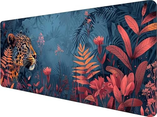 Couleur Tappetino Mouse Gaming 1200x600x3mm, Tappetino Scrivania Gaming Leopardo Mousepad, Migliora Precisione e Velocità, Antiscivolo Impermeabile Tastiera Mousepad XXL per PC Accessori, Gifts T-1611