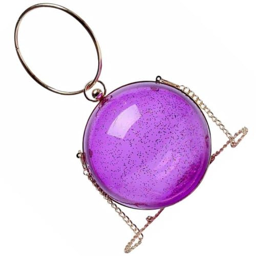 BESPORTBLE Transparente Schultertasche Damen Violett aus Pvc mit Kette | Einfach Tragbar über Schulter, Quer, per Hand, Moderate Kapazität, Alltagstauglicher Stil, Durchsichtig Zufällige Farbe