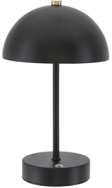 HAC24 LED Akku Tischleuchte mit Touchfunktion Metall Nachttischlampe Tischlampe 3 Weisstöne Dimmbar Schreibtischlampe Nachtlampe Leselampe (Schwarz)