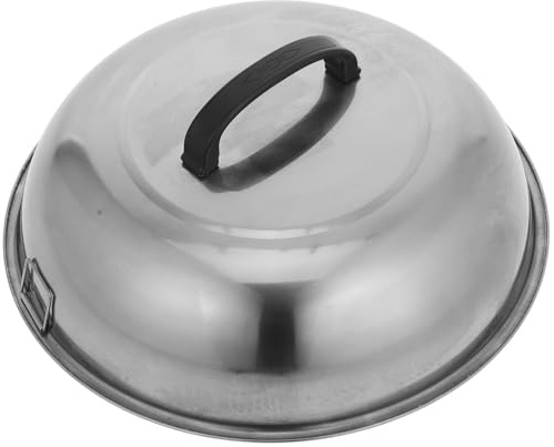 Couvercle Multifonction pour Casserole 34cm en Acier Inoxydable | Poignée Intégrée, Usage Maison et Hôtel, Finition Argenté, Facile à Nettoyer Ranger