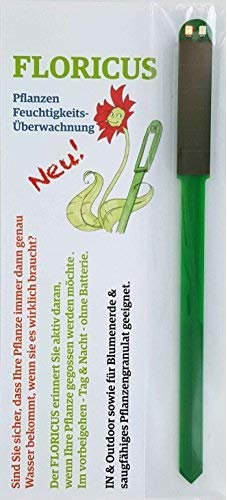 Floricus 2er Set reagiert schneller – Perfekter Feuchtigkeitsmesser/Gießanzeiger für Ihre Pflanzen – mit Solar auf einige Meter durch LED's sichtbar - im vorbei gehen IN- und Outdoor