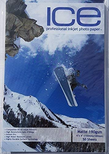 50 Blatt Ice 6x4 190g/M2 Einseitig Matt (Matt) Fotopapier