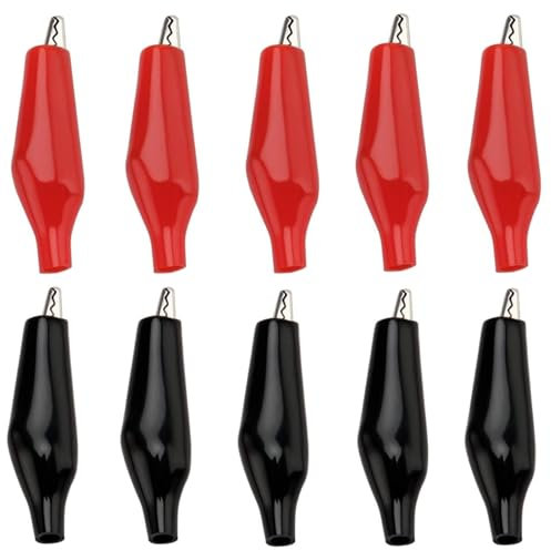 Oiyagai Pack de 50 Pinzas de Cocodrilo Medianas (25 Rojas + 25 Negras)