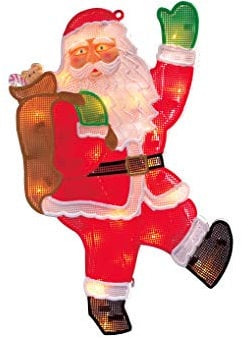 Konstsmide LED Fensterbild, Weihnachtsmann, 20 warm weiße Dioden, 230V, Innen, weißes Kabel - 2850-010