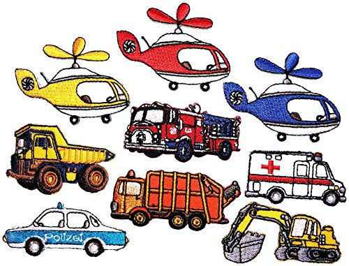 i-Patch - Patches - 0162 - Feuerwehr - Polizei - Lastwagen - Traktor - Bagger - Trecker - Auto - Flicken - Aufnäher - Badges - Bügelbild - Aufbügler - Iron-on - DIY - Applikation - zum Aufbügeln