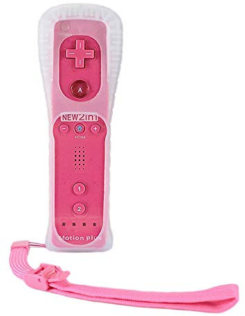 AeeYui Controlar Remoto Wii/Wii U, Funda de Silicona y Correa del Control Remoto Wii (Rosa)