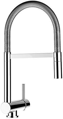 VIZIO NIEDERDRUCK Einhebel Küchenmischer Vorfenster 6cm Küchenarmatur mit 2 strahl Handbrause mit schwenkbarem Auslauf/CHROM/Profi/Design/Restaurant/Haus