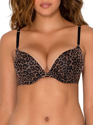 Smart & Sexy Damen Maximum Cleavage Underwire Bra Push-Up-BH, Blickdicht, Klassischer Leopard, 85A