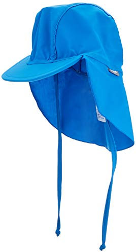 Sterntaler Schirmmütze Nacken uni - Baby- und Kinder Mütze mit Nackenschutz und Bindeband - UV-Schutz 50+ Bademütze - Kopfbedeckung Schwimmbad und Strand - Unisex Bademode - leuchtblau, Größe 53