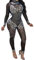 Sedrinuo Damen-Club-Outfits, langärmelig, figurbetont, hoher Halsausschnitt, glitzernde Strass-Steine. - Schwarz - Mittel