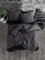 ZIRVEHOME Bettwäsche Set vierteilig, 155x220 cm Bettbezüge, Baumwolle, Anthrazit, Monza V1