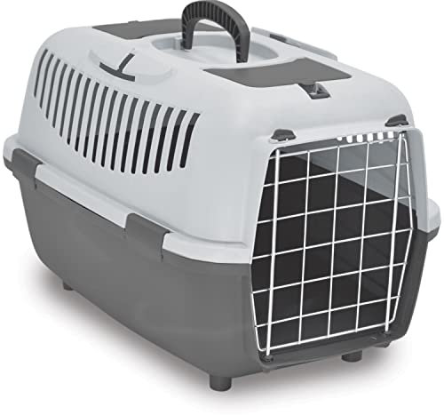 Nomade Lux 2 Hundebox - Transportbox für kleine Hunde und Katzen - 55 x 36 x 35 cm - Kann bis zu 8 kg tragen. Robustes Polypropylen. Türen aus Metal