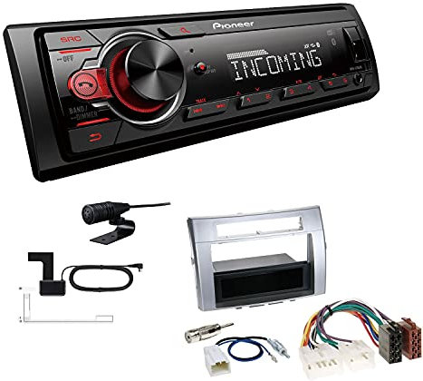 Pioneer MVH-330DAB 1 DIN Autoradio DAB+ Bluetooth USB AUX passend für Toyota Corolla Verso 2004-2009 Silber