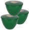 Pudding Basin and Lid Pack of 3 Plastic Pudding Basins Medium to Large Sized Emerald Green Food Safe Steaming Bowls (2 Pint 1l)