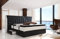 Sofa Dreams Boxspringbett Monaco mit Stauraum Lederbett mit LED Licht und USB-Anschlüssen (160 x 200 cm, schwarz-Weiss)