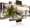 B&D XXL - Wandbilder XXL 150x75cm 5 tlg - Wand Deko Leinwand Bilder Groß Wanddeko Wohnzimmer Schlafzimmer Kunstdrucke - Blumen Abstrakt b-C-0153-b-o