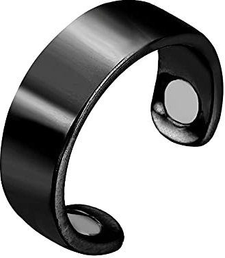 BEAUTYBIGBANG Magnetfeldtherapiering, Magnetischer Schmuck-Magnetring für Frauen mit 2 starken Magneten verstellbar Weiblicher Magnet Schmuck Fingerbekleidung (Schwarz)