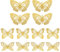 ALLY-MAGIC 3D Butterfly Cupcake Toppers 12 Pcs Butterfly Cake Decorations Mixed Size Gold Hollow Butterfly Cake Toppers for Birthday Wedding Party Wall Decoration Y4-FZHDZS ((D-Gold)