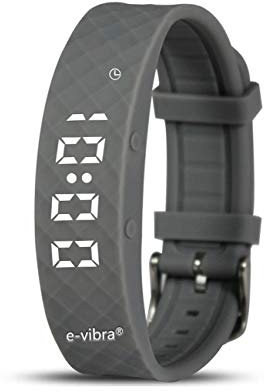 e-vibra Reloj de entrenamiento para ir al baño – Reloj vibratorio silencioso recargable – Reloj recordatorio médico – con temporizador y 15 alarmas diarias (gris)