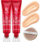FV 2PCS Liquid Foundation Lightweight Medium Coverage Oil Control Concealer Waterproof Cream Hydrating Foundation for Flawless Makeup for Dry and Combination Skin (Nourishing Classic Ivory)