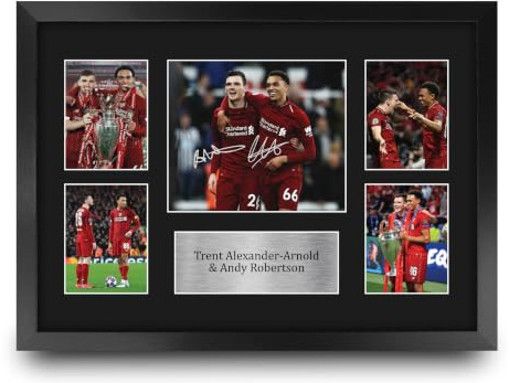 HWC Trading FR A3 Trent Alexander-Arnold & Andy Robertson Geschenke Gedrucktes Signiertes Autogramm Foto für Fußball Anhänger and Fans - A3 Gerahmt